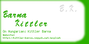 barna kittler business card